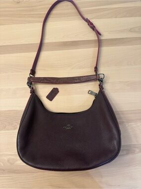Coach F20917 East/West Harley Hobo Oxblood Multi Leather Shoulder Bag